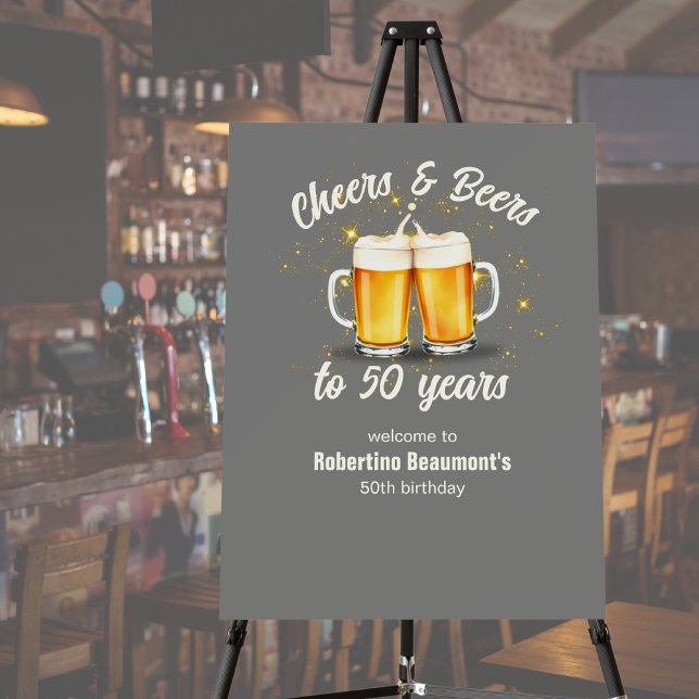 Simple Clinging Glasses Cheers Beers to 50 Years Foam Board (Creator Uploaded)