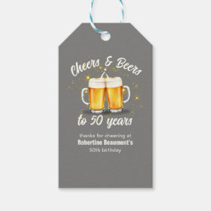 Simple Clinging Glasses Cheers Beers to 50 Years Gift Tags