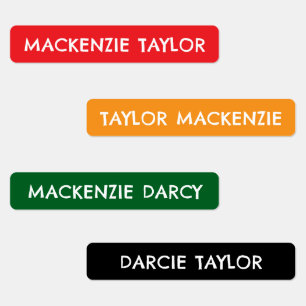 Simple Clothing Name Tags Colorful 4 Names Kids' Labels