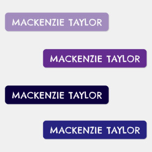 Simple Clothing Name Tags Purple Tones 4 Names Kids' Labels