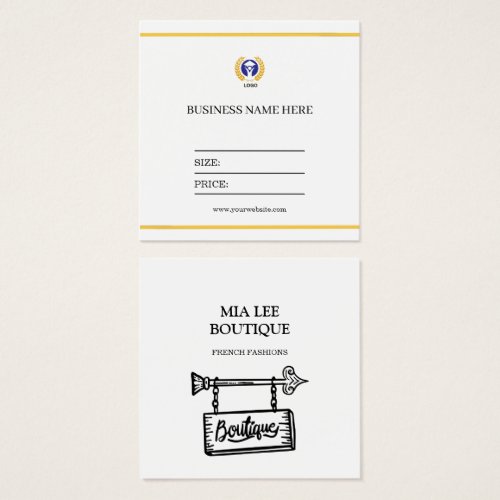 Simple Clothing Store Square Swing Price Tag