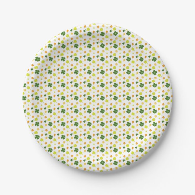 Simple Clover Pattern Paper Plates (Front)
