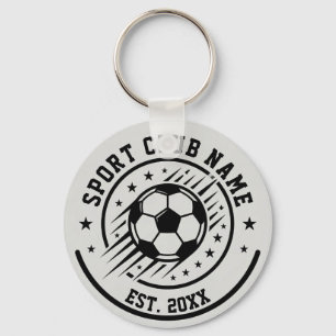 Simple Club Sport Name With Soccer Ball  Keychain