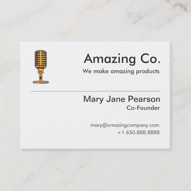 Simple Co-Founder & Founder Logo Professional Business Card (Front)