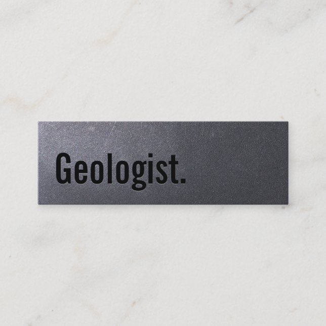 Simple Coal Black Geologist Mini Business Card (Front)