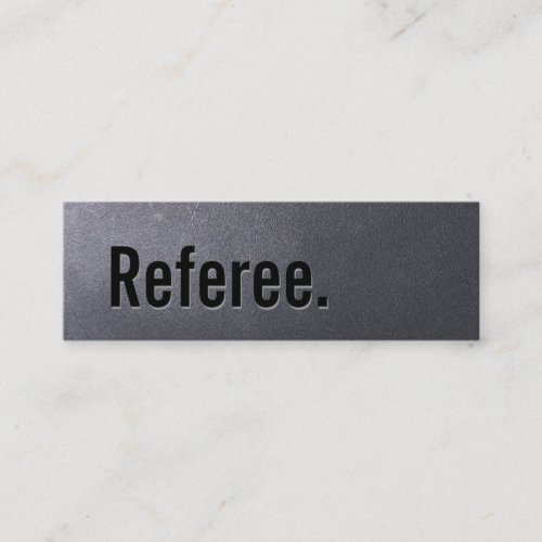 Simple Coal Black Referee Mini Business Card