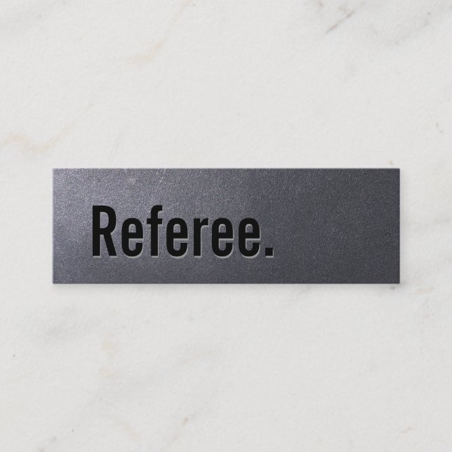Simple Coal Black Referee Mini Business Card (Front)