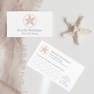 Simple Coastal Beachy Boutique Business Loyalty Card