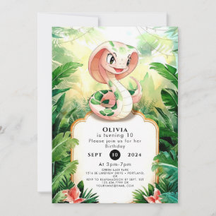 Simple Cobra Snake Birthday Invitation