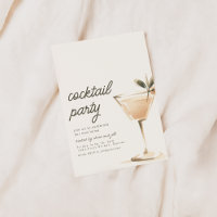 Simple Cocktail Party Invitation with Drink