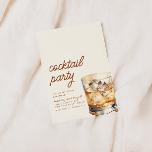 Simple Cocktail Party Invitation with Drink