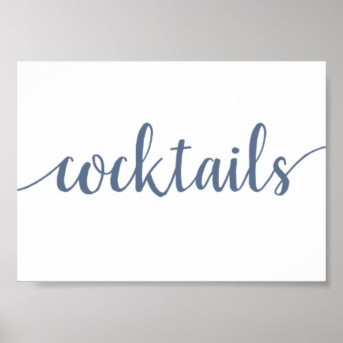 Simple Cocktails  Dusty Blue Any Event Bar Sign