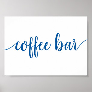 Simple Coffee Bar French Blue Any Event Sign