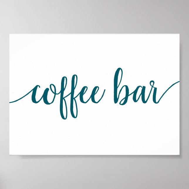 Simple Coffee Bar | Teal Aqua Any Event Sign (Front)