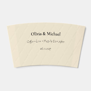 Simple Coffee Bar Wedding Cup Sleeve
