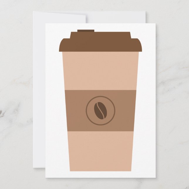 Simple Coffee Bean Cup Invitation (Front)