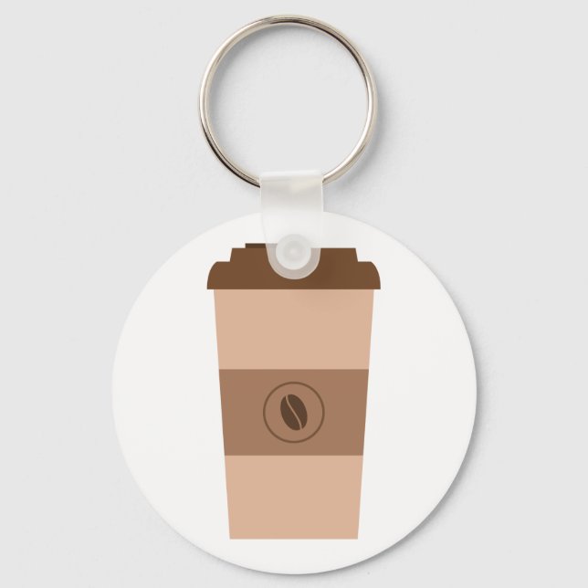 Simple Coffee Bean Cup Keychain (Front)