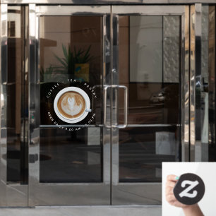 Simple Coffee Cup Coffee Shop Business Open Hour Window Cling