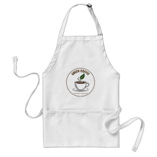 Simple Coffee Cup Logo with Leaf Adult Apron