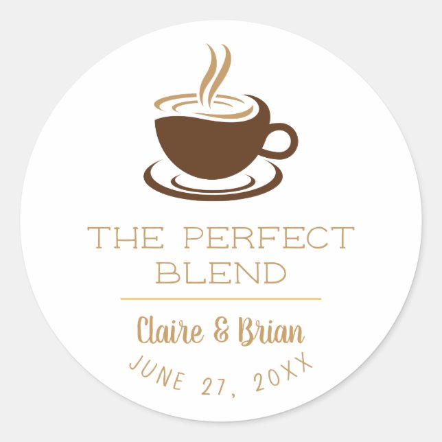 Simple Coffee Shop Logo Sticker (Front)