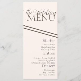 Simple Coffee Tan Wedding Menu