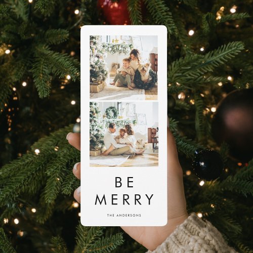 Simple Collage Christmas Holiday Photo  Be Merry