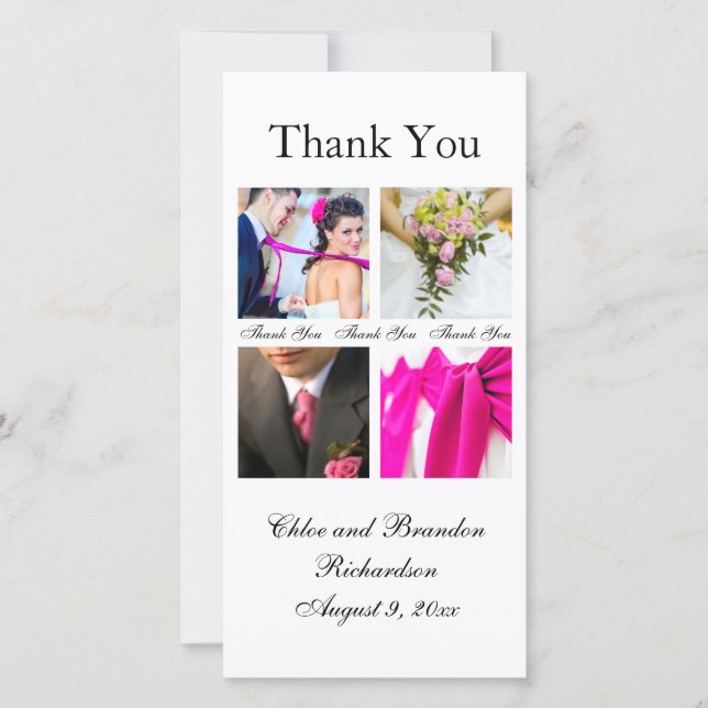 Simple Collage Thank You Photo Card (Front)
