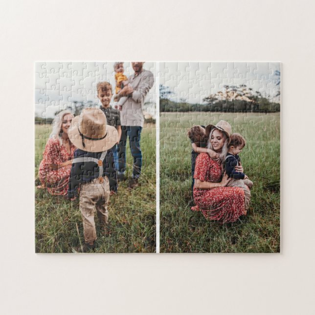 Simple Collage With 2 Family Photos Jigsaw Puzzle (Horizontal)
