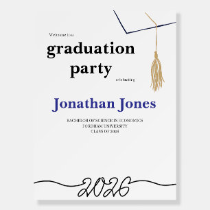 Simple College Cap and Tassel Graduation Poster