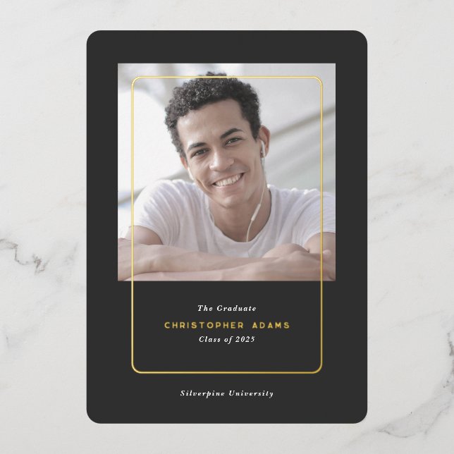 Simple college graduation announcement photo cards (Front)
