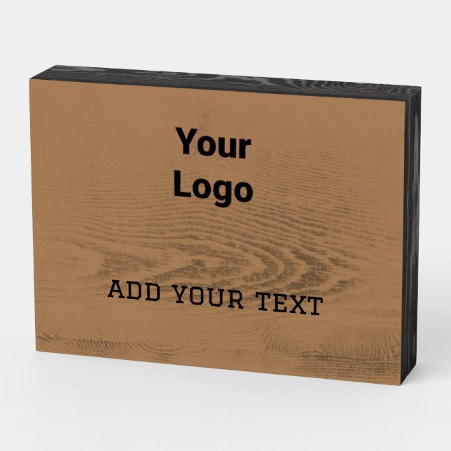 simple coloerfully design add your logo text wooden box sign (Angled Horizontal)