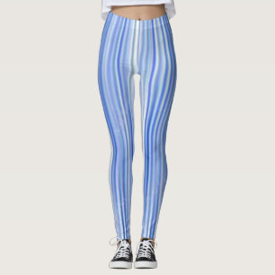 Simple Color Blue And White Leggings