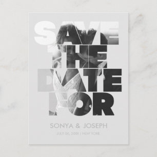 Simple Color Elegant Text and Photo Save The Date Postcard