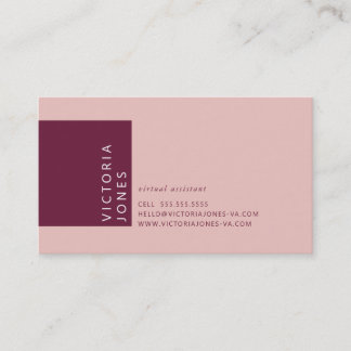 SIMPLE COLOR modern minimal coral pink plum Business Card