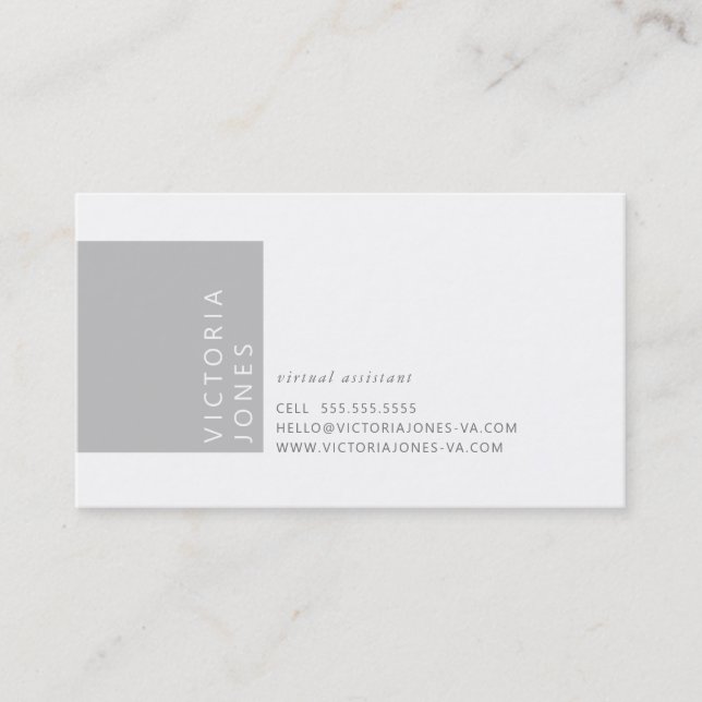 SIMPLE COLOR modern minimal pale silver gray Business Card (Front)