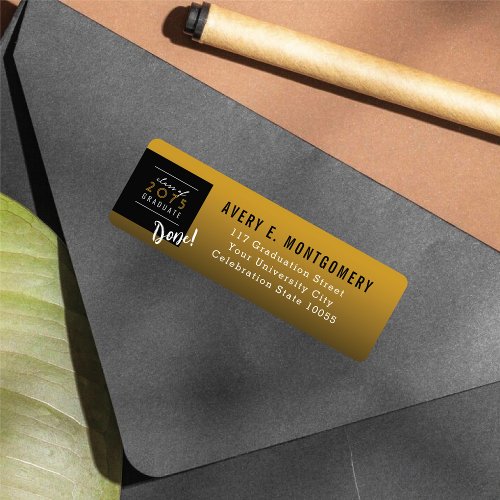 Simple Color Square Minimalist Graduation Address Label