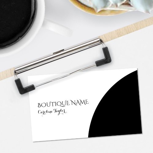 Simple Colorblock Boutique Black Business Card