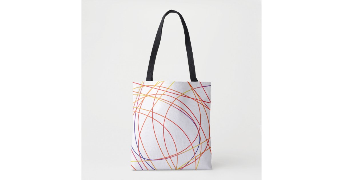 Simple colored stripes tote bag