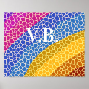 Simple colorful add your text name image poster