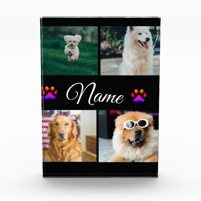 Simple colorful animal add name photo collage block (Front)