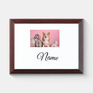 Simple colorful animal add name photo custom award plaque