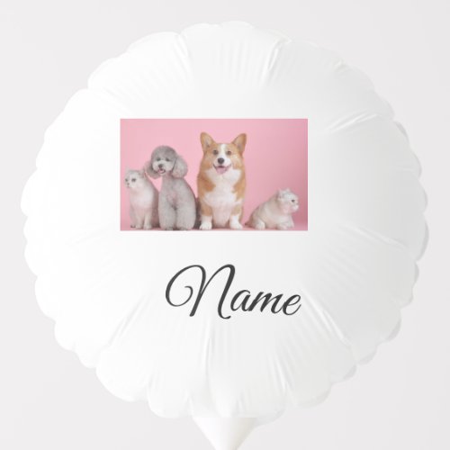 Simple colorful animal add name photo custom balloon