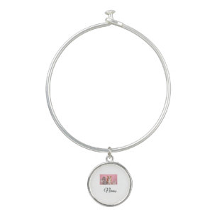 Simple colorful animal add name photo custom bangle bracelet
