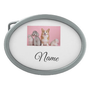 Simple colorful animal add name photo custom belt buckle