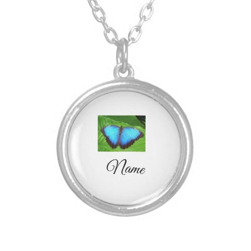 Simple colorful animal add name photo custom butte silver plated necklace