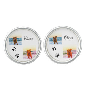 Simple colorful animal add name photo custom cufflinks