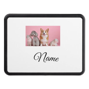 Simple colorful animal add name photo custom hitch cover