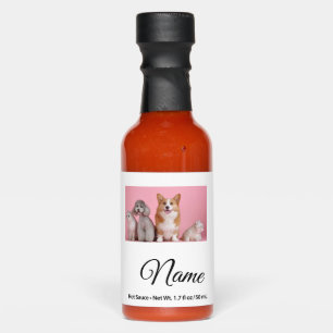 Simple colorful animal add name photo custom hot sauces