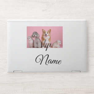Simple colorful animal add name photo custom HP laptop skin