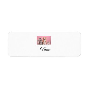Simple colorful animal add name photo custom label